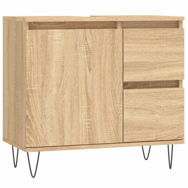 Armario de baño madera contrachapada roble Sonoma 65x33x60 cm M 2