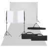 Kit de estúdio fotográfico com conjunto de iluminação e fundo 1