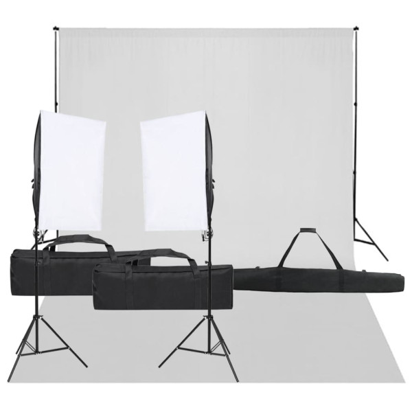 Kit de estudio fotográfico con set de luces y fondo D