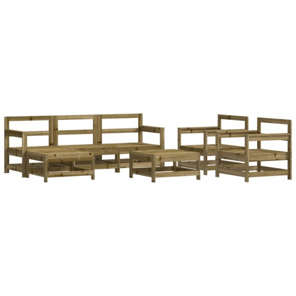 Conjunto de móveis de jardim 7 pcs madeira de pinho impregnada M 2