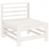7 pcs conjunto lounge de jardim pinho maciço branco 4