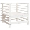 7 pcs conjunto lounge de jardim pinho maciço branco 5