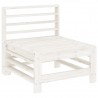 6 pcs conjunto lounge de jardim pinho maciço branco 4