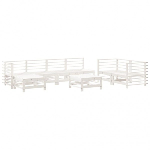 Juego de muebles de jardín 8 piezas madera maciza de pino M 2