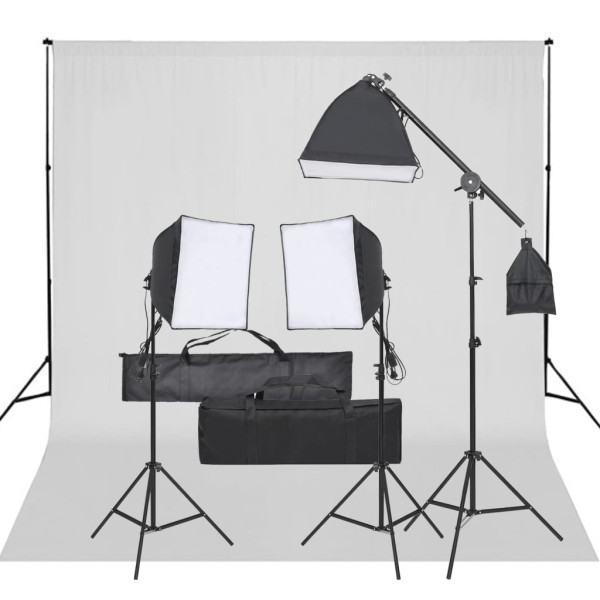 Kit de estudio fotográfico con set de luces y fondo D