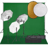 Kit de estudio fotográfico con set de luces. fondo y reflector 1