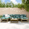 7 pcs conjunto lounge de jardim madeira de pinho impregnada 1