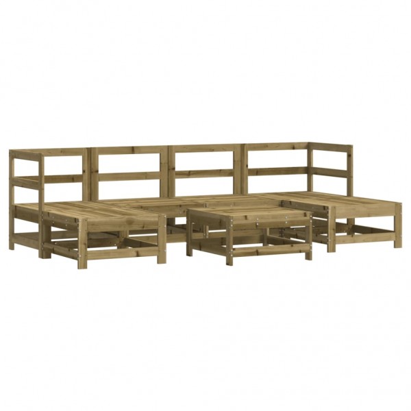 Juego de muebles de jardín 7 pzas madera de pino impregnada M 2