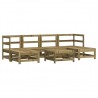 7 pcs conjunto lounge de jardim madeira de pinho impregnada 2