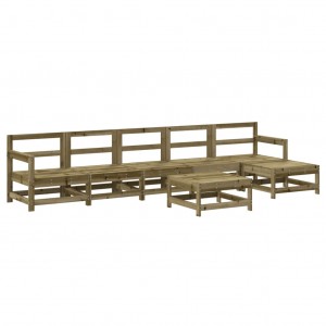 Conjunto de móveis de jardim 7 pcs madeira de pinho impregnada H