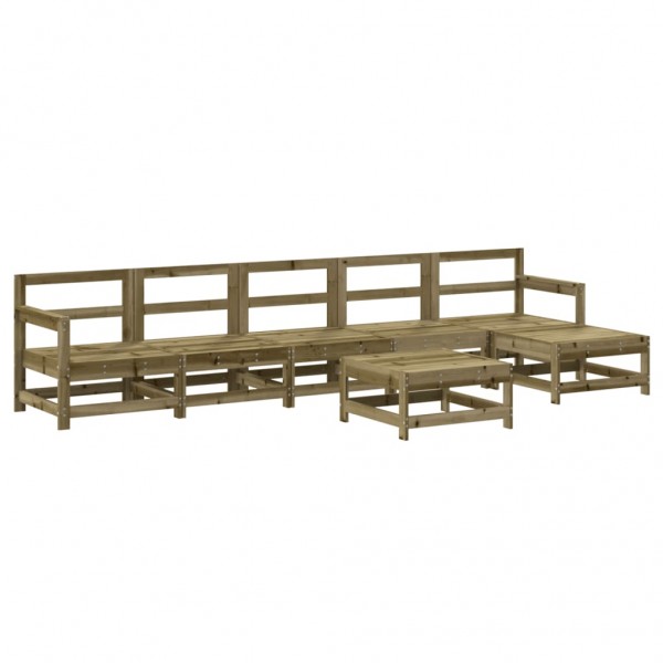 Conjunto de móveis de jardim 7 pcs madeira de pinho impregnada M 2