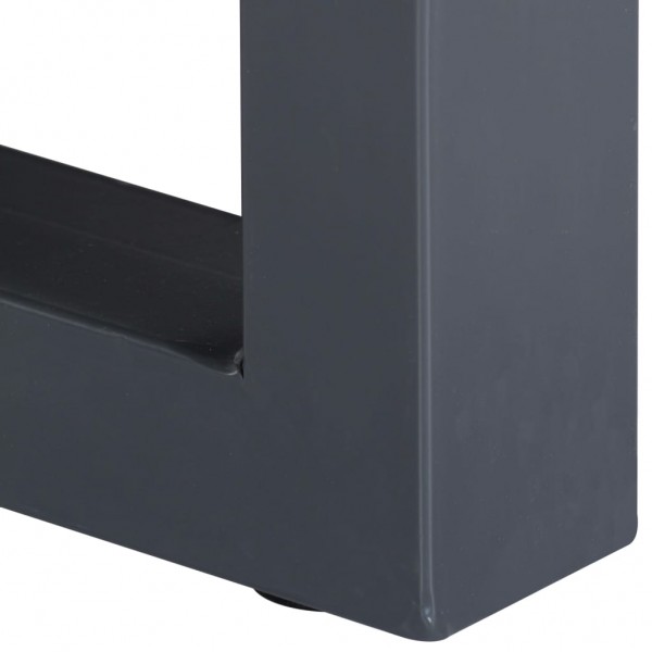 Mesa de centro borde natural de acacia maciza gris 60x60x40 cm M 4