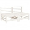 4 pcs conjunto lounge de jardim madeira de pinho maciça branco 3