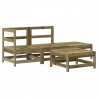 4 pcs conjunto lounge de jardim madeira de pinho impregnada 2