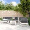 Juego de muebles de jardín 7 pzas madera maciza de pino blanco 1