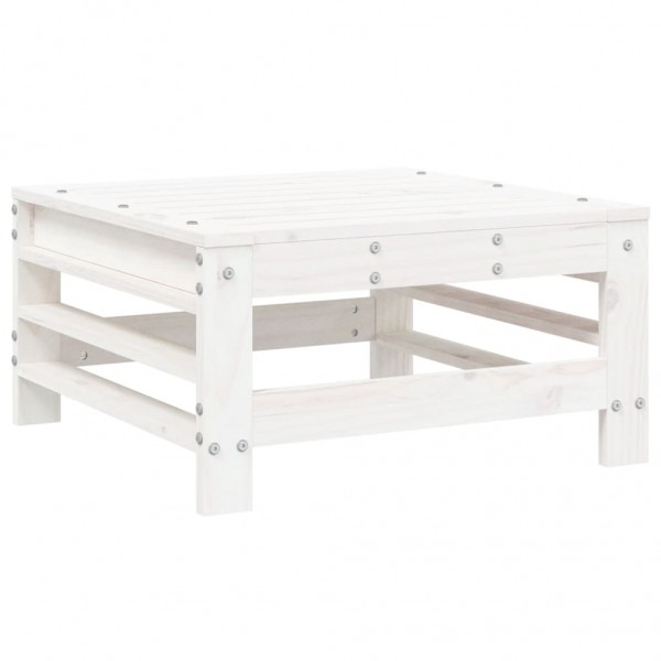 7 pcs conjunto lounge de jardim pinho maciço branco M 5