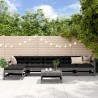 7 pcs conjunto lounge de jardim pinho maciço cinza 1