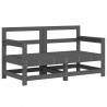 Juego de muebles de jardín 7 piezas madera maciza de pino gris 3