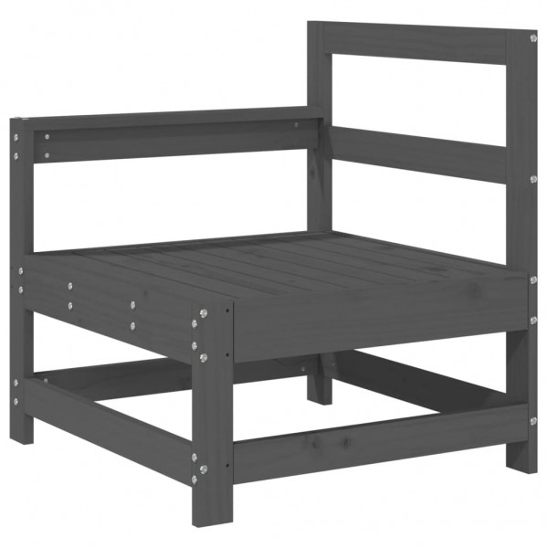 Juego de muebles de jardín 7 piezas madera maciza de pino gris M 5