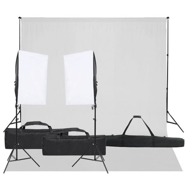 Kit de estudio fotográfico con set de luces y fondo D