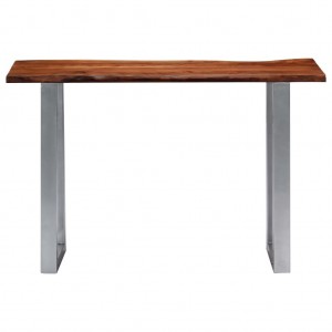 Mesa consola 115x35x76 cm madera maciza de acacia y hierro H