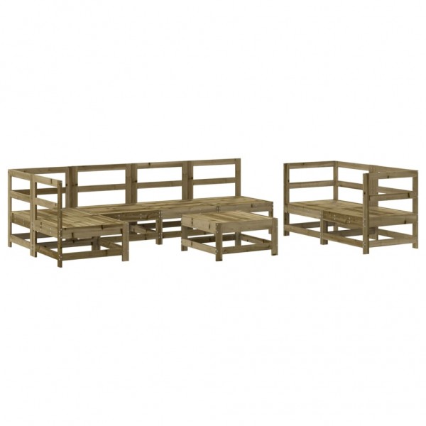 8 pcs conjunto lounge de jardim madeira de pinho impregnada M 2