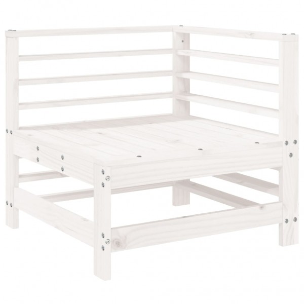 7 pcs conjunto lounge de jardim pinho maciço branco M 3