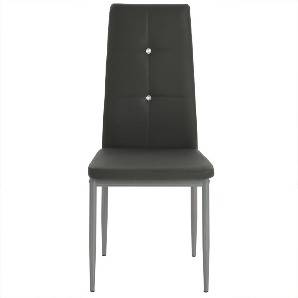 Sillas comedor 6 unidades cuero artificial gris M 3