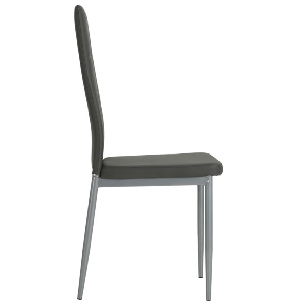 Sillas comedor 6 unidades cuero artificial gris M 4