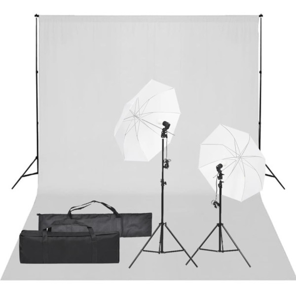 Kit de estudio fotográfico con set de luces y fondo D