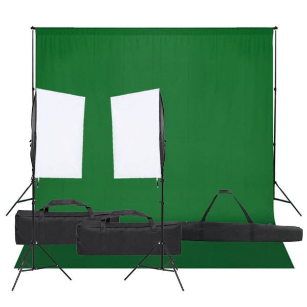 Kit de estudio fotográfico con set de luces y fondo D