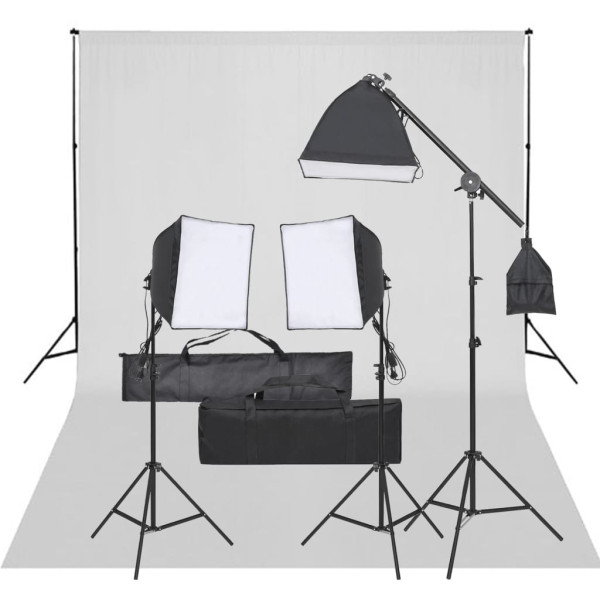 Kit de estudio fotográfico con set de luces y fondo D