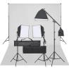 Kit de estúdio fotográfico com conjunto de iluminação e fundo 1