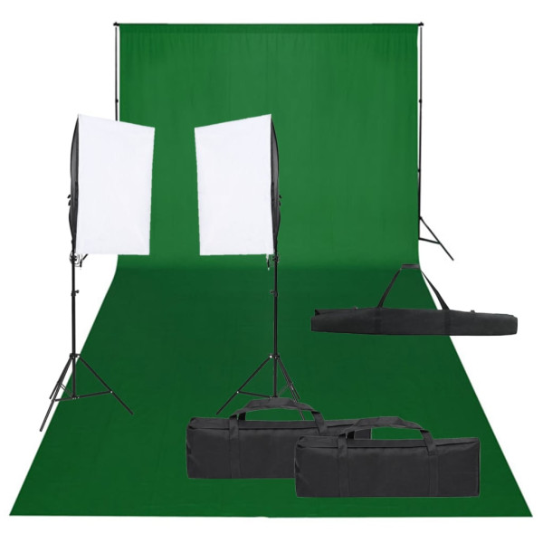 Kit de estudio fotográfico con set de luces y fondo D