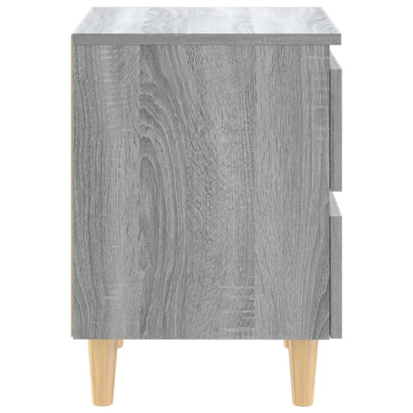 Mesita de noche patas de madera maciza gris Sonoma 40x35x50 cm M 4