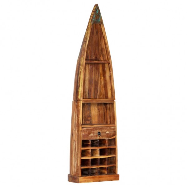 Botellero de madera maciza reciclada 50x40x180 cm D