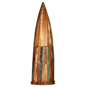 Botellero de madera maciza reciclada 50x40x180 cm H