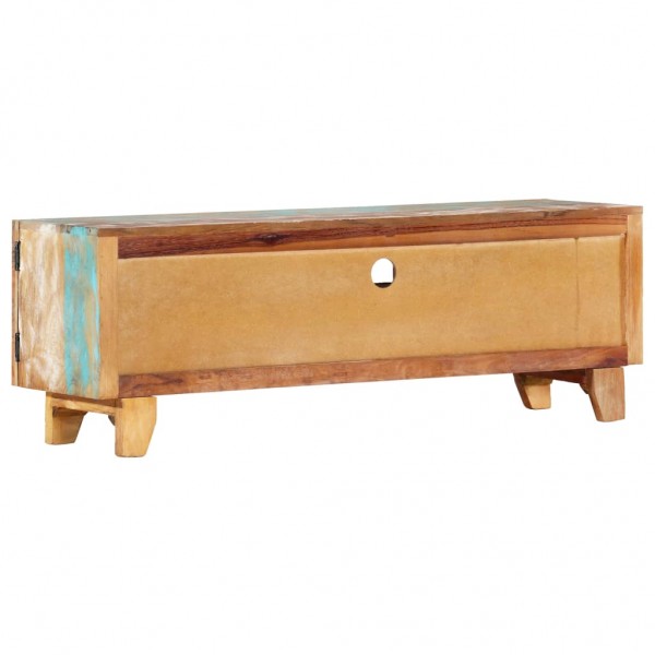 Móvel TV esculpido à mão 120x30x40cm madeira recuperada maciça M 4