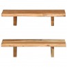 Estantes de pared 2 uds madera maciza de acacia 60x20x16 cm 2