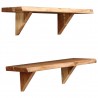 Prateleiras de parede 2 pcs 60x20x18cm madeira de acácia maciça 3