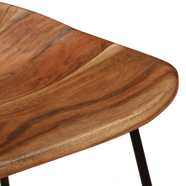 Taburetes de cocina 2 unidades madera maciza de acacia M 5
