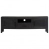 Mueble para TV de madera maciza de mango negro 118x30x40 cm 4
