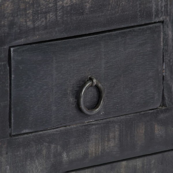 Mesa de centro madera maciza de mango negro 65x65x30 cm M 4