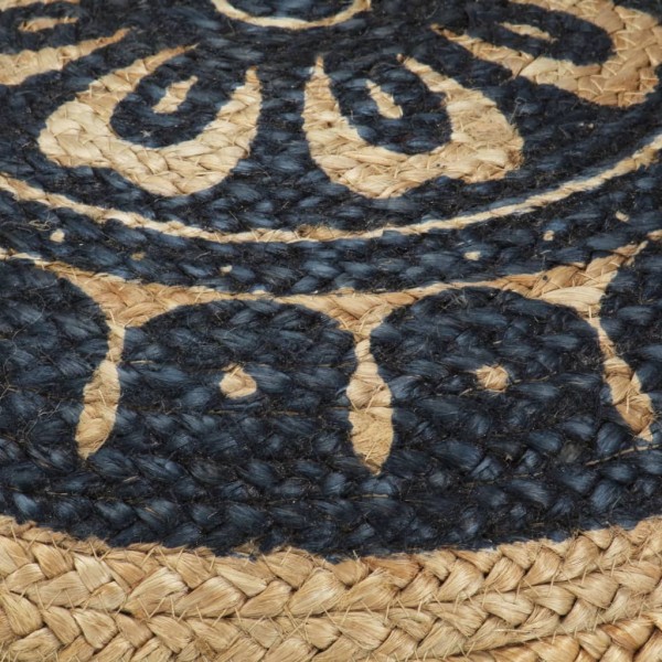 Puf hecho a mano azul 45x30 cm yute M 3