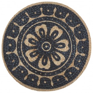 Pufe artesanal 45x30 cm juta azul H