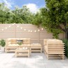Juego de muebles de jardín 6 piezas madera maciza de pino 1