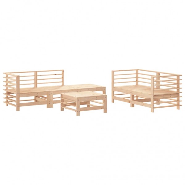 6 pcs conjunto lounge de jardim pinho maciço M 2