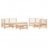 Juego de muebles de jardín 6 piezas madera maciza de pino 2