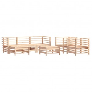 7 pcs conjunto lounge de jardim pinho maciço H