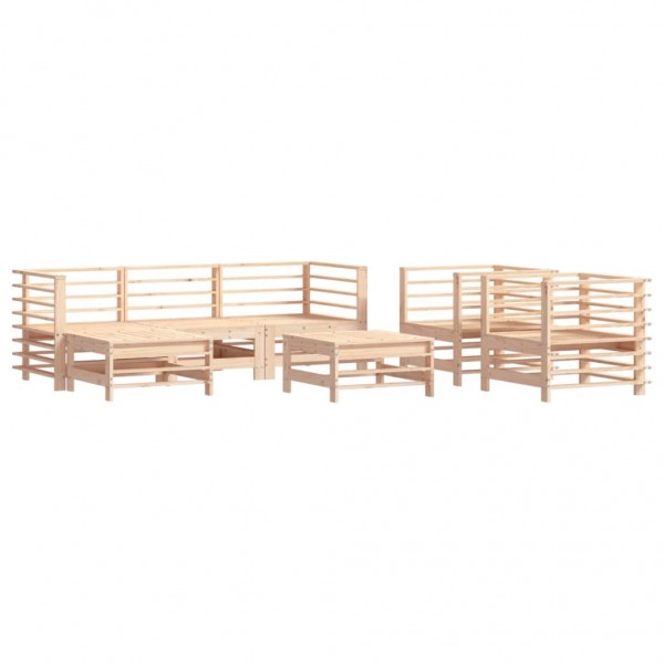 7 pcs conjunto lounge de jardim pinho maciço M 2